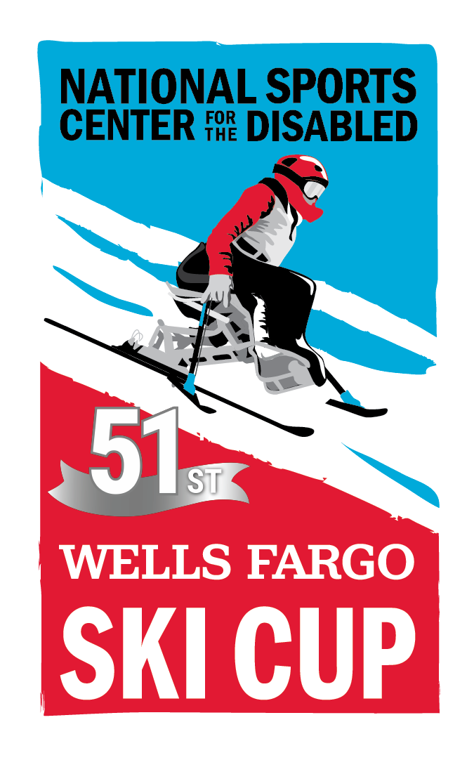 51st Annual Wells Fargo Ski Cup Event Logo featuring a Sit Skier